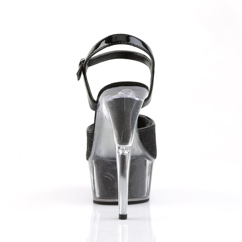 Pleaser DELIGHT-609-5G Platform Sandal (Black Glitter/Black Glitter)