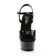 Pleaser DELIGHT-609 Platform Sandal (Black Patent/Black)