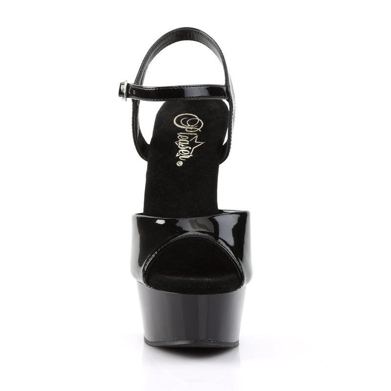 Pleaser DELIGHT-609 Platform Sandal (Black Patent/Black)