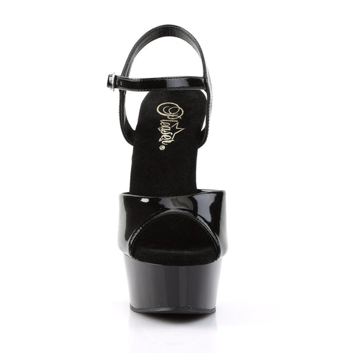 Pleaser DELIGHT-609 Platform Sandal (Black Patent/Black)