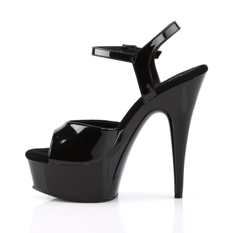 Pleaser DELIGHT-609 Platform Sandal (Black Patent/Black)