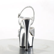 Pleaser DELIGHT-609G Platform Sandal (Silver Multi Glitter/Silver Chrome)
