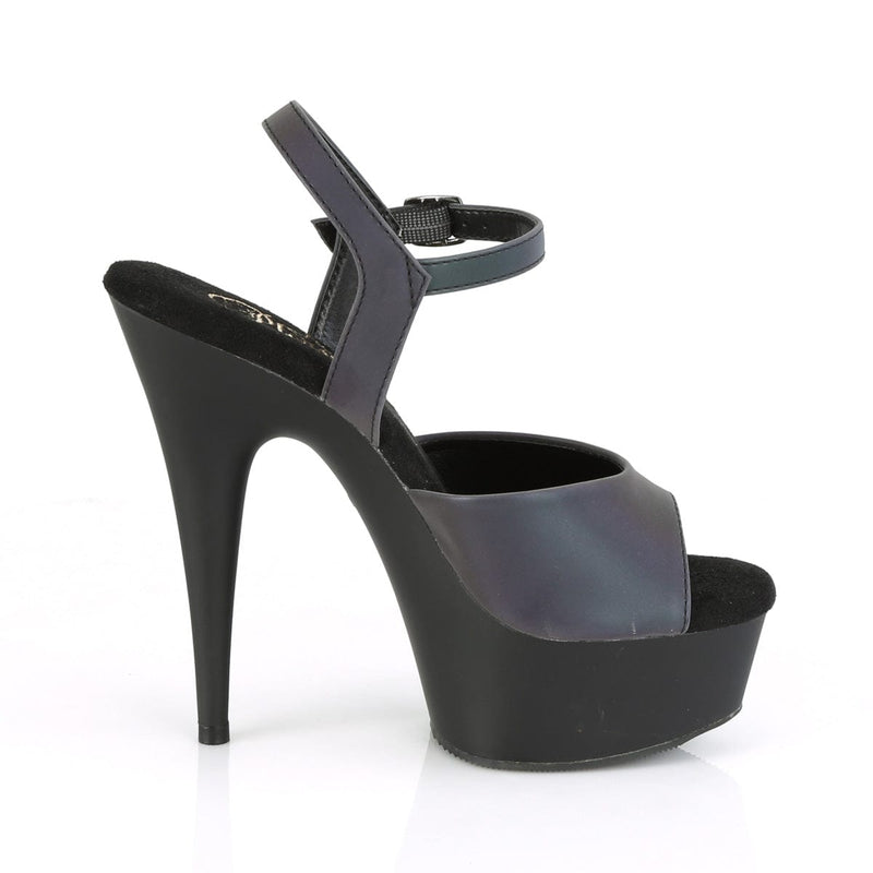 Pleaser DELIGHT-609REFL Platform Sandal (Green Multi Reflective/Black Matte)