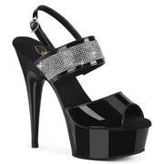 Pleaser DELIGHT-639 Platform Sandal (Black Patent/Black) 5