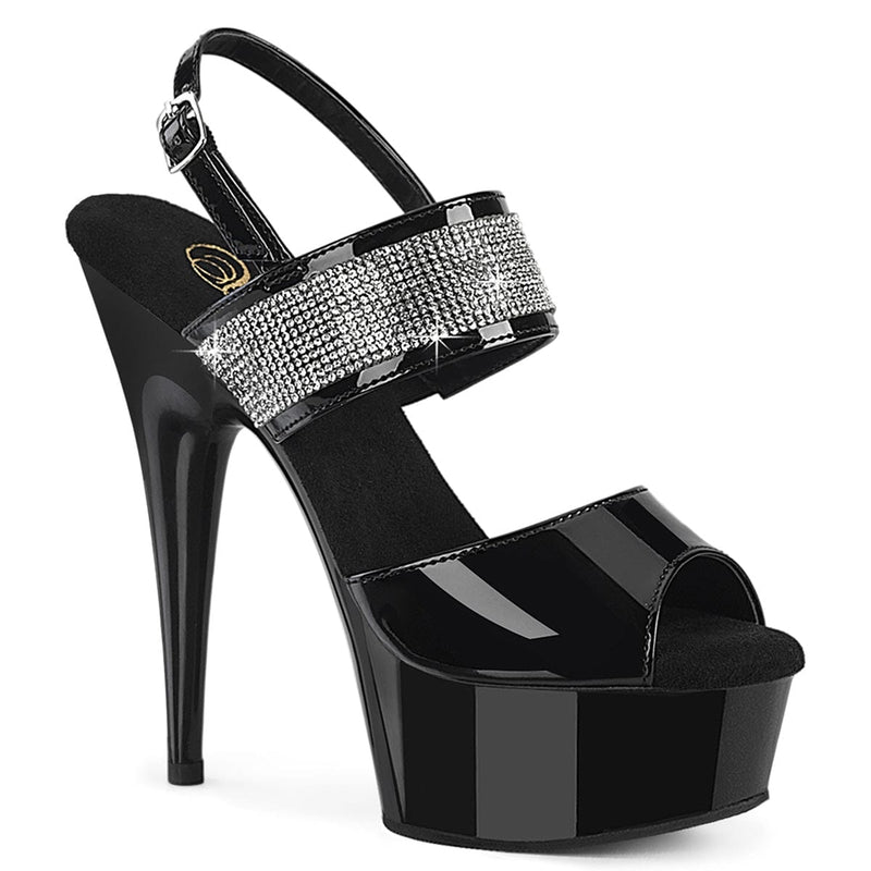 Pleaser DELIGHT-639 Platform Sandal (Black Patent/Black) 5