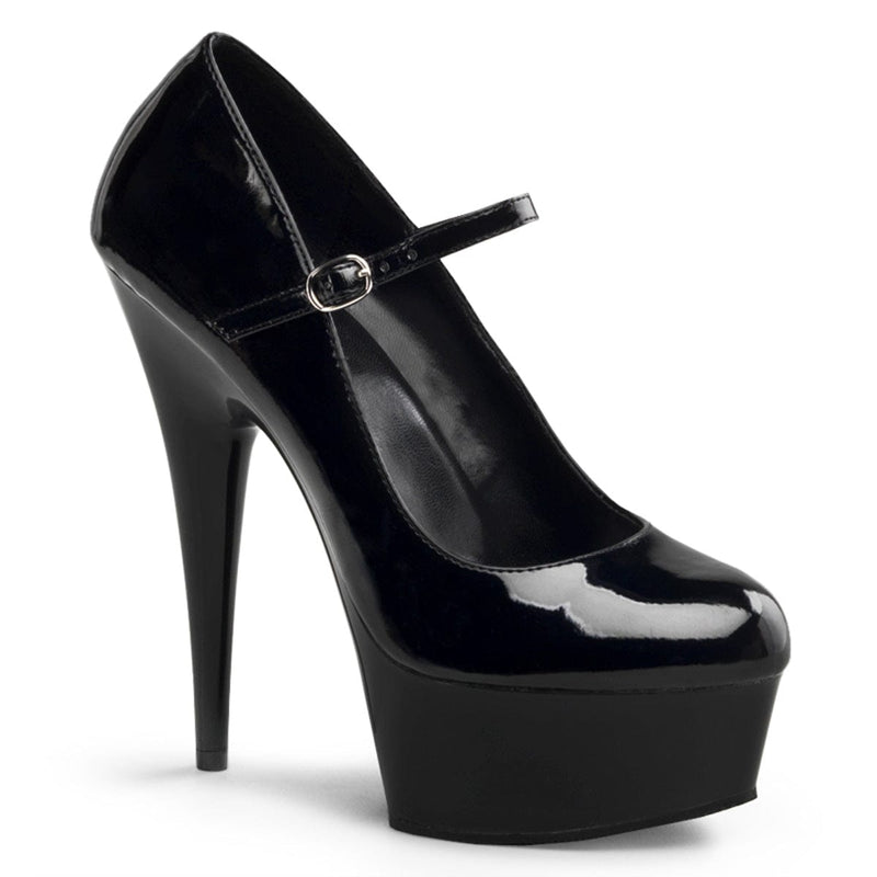 Pleaser DELIGHT-687 Platform Pump (Black Patent/Black)
