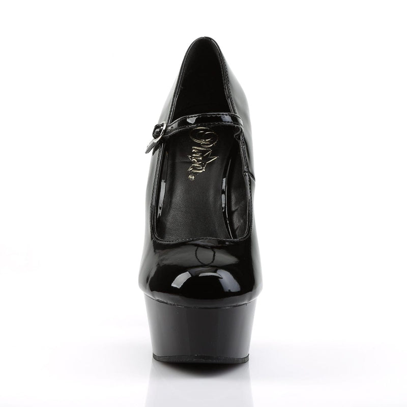 Pleaser DELIGHT-687 Platform Pump (Black Patent/Black)