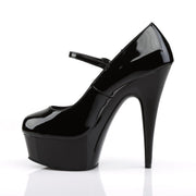 Pleaser DELIGHT-687 Platform Pump (Black Patent/Black)