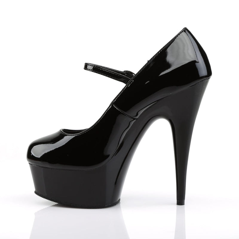 Pleaser DELIGHT-687 Platform Pump (Black Patent/Black)