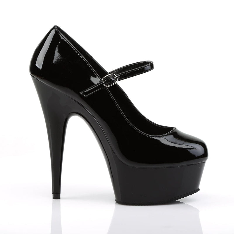 Pleaser DELIGHT-687 Platform Pump (Black Patent/Black)