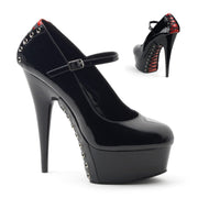 Pleaser DELIGHT-687FH Platform Pump (Black-Red Patent/Black) 5