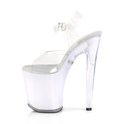 Pleaser DISCOLITE-808 Platform Sandal (Clear/White Glow)