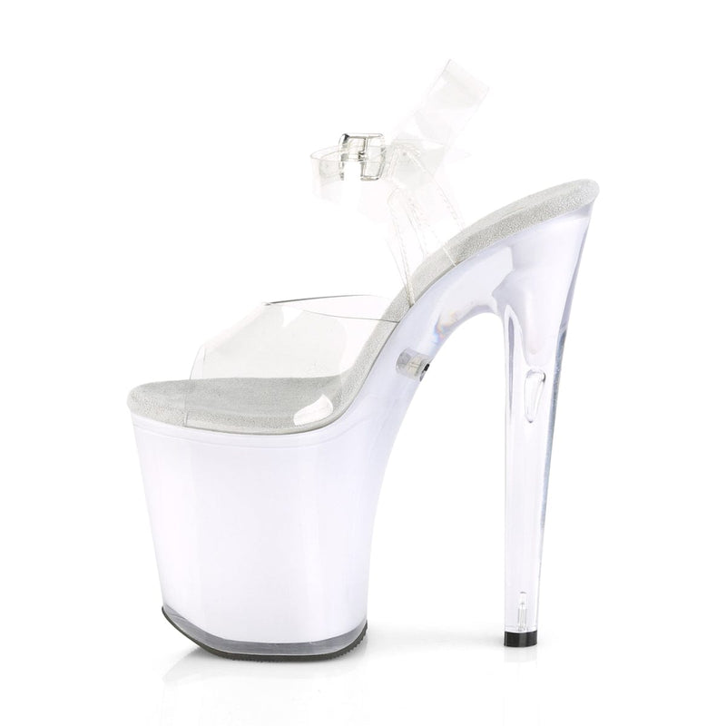 Pleaser DISCOLITE-808 Platform Sandal (Clear/White Glow)