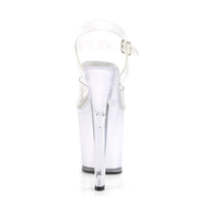 Pleaser DISCOLITE-808 Platform Sandal (Clear/White Glow)