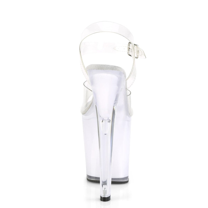 Pleaser DISCOLITE-808 Platform Sandal (Clear/White Glow)