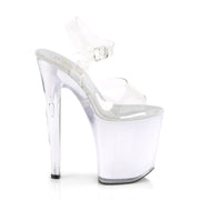 Pleaser DISCOLITE-808 Platform Sandal (Clear/White Glow)