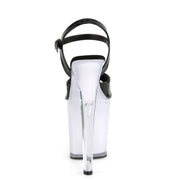Pleaser DISCOLITE-809 Platform Sandal (Black Patent/White Glow)