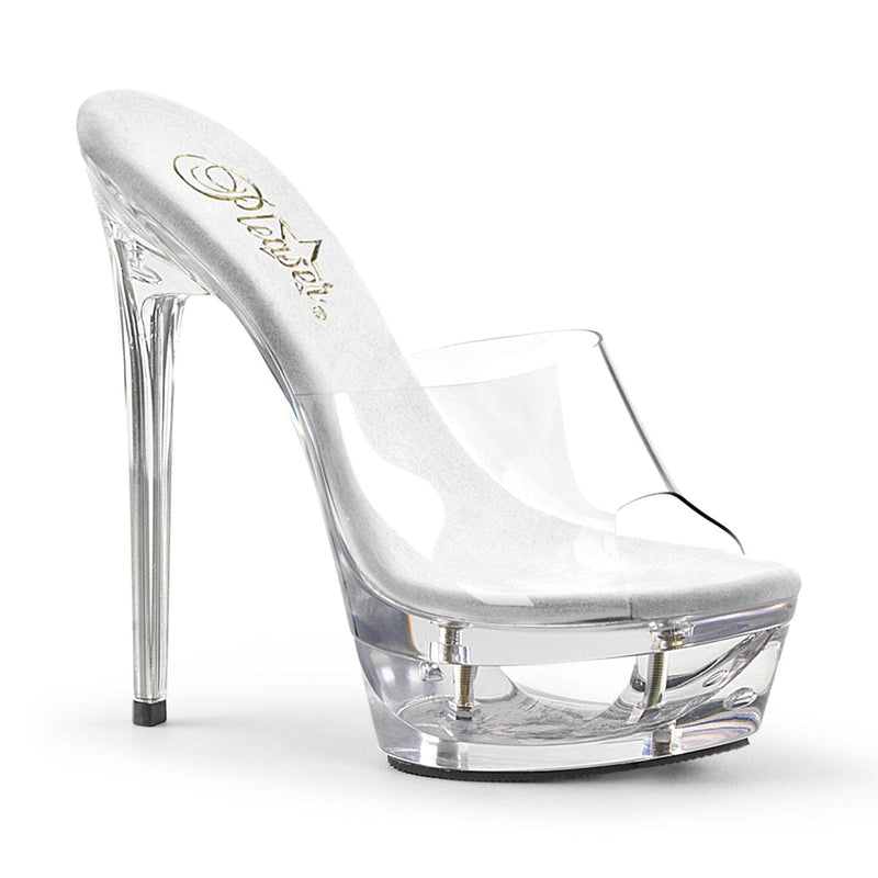 Pleaser ECLIPSE-601 Platform Slide (Clear/Clear)