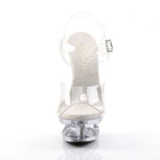 Pleaser ECLIPSE-608 Platform Sandal (Clear/Clear)
