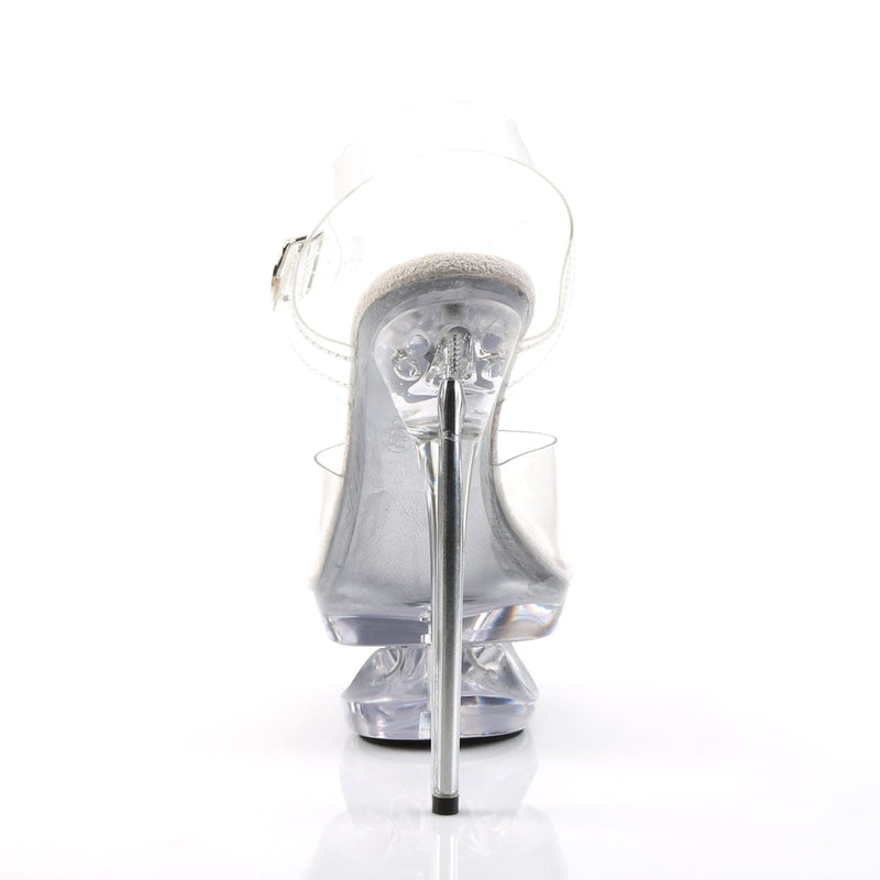 Pleaser ECLIPSE-608 Platform Sandal (Clear/Clear)