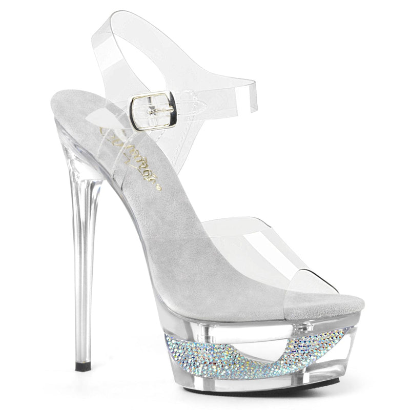 Pleaser ECLIPSE-608DM Platform Sandal (Clear/Clear)