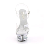 Pleaser ECLIPSE-608DM Platform Sandal (Clear/Clear)