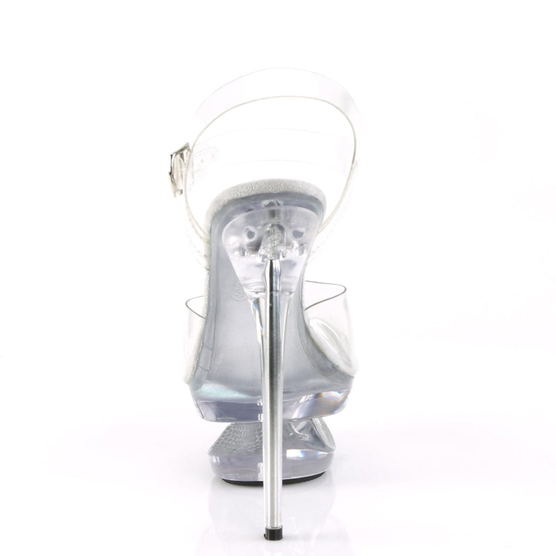 Pleaser ECLIPSE-608DM Platform Sandal (Clear/Clear)