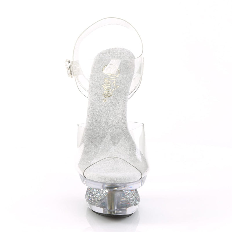 Pleaser ECLIPSE-608GT Clear/Silver Multi Glitter-Clear