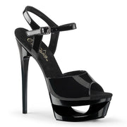 Pleaser ECLIPSE-609 Platform Sandal (Black Patent/Black)
