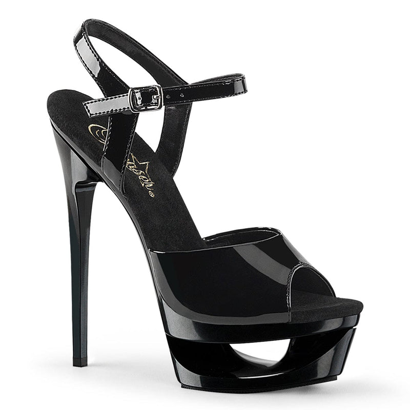 Pleaser ECLIPSE-609 Platform Sandal (Black Patent/Black)
