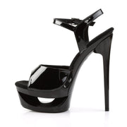Pleaser ECLIPSE-609 Platform Sandal (Black Patent/Black)