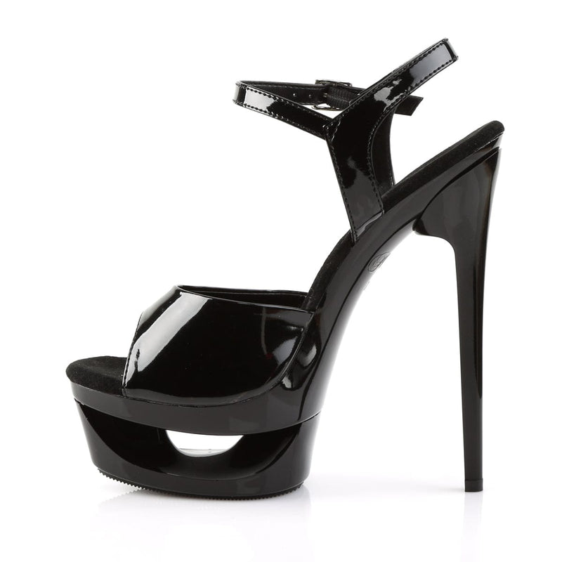 Pleaser ECLIPSE-609 Platform Sandal (Black Patent/Black)
