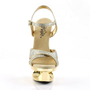 Pleaser ECLIPSE-619G Platform Sandal (Gold Multi Glitter/Gold Chrome)