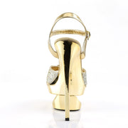 Pleaser ECLIPSE-619G Platform Sandal (Gold Multi Glitter/Gold Chrome)