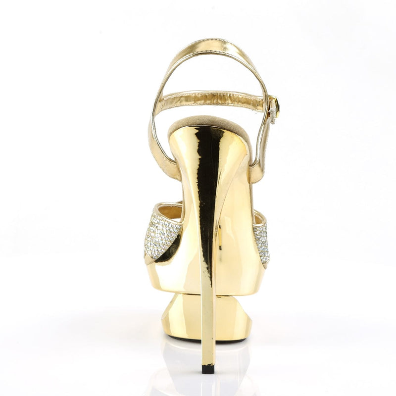 Pleaser ECLIPSE-619G Platform Sandal (Gold Multi Glitter/Gold Chrome)