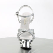 Pleaser ECLIPSE-619G Platform Sandal (Silver Multi Glitter/Silver Chrome)