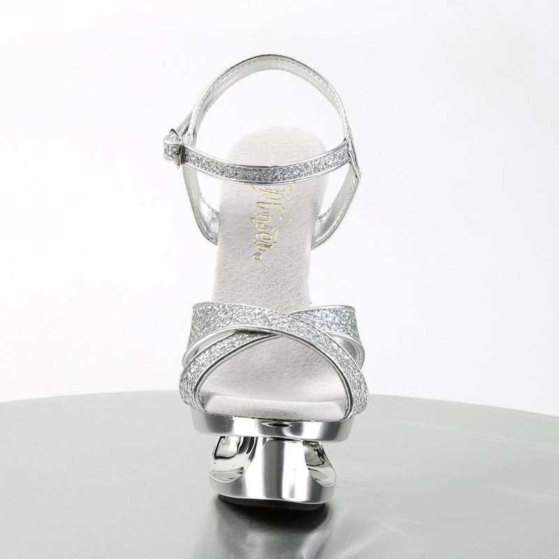 Pleaser ECLIPSE-619G Platform Sandal (Silver Multi Glitter/Silver Chrome)