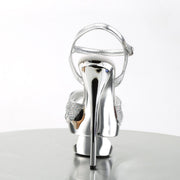 Pleaser ECLIPSE-619G Platform Sandal (Silver Multi Glitter/Silver Chrome)