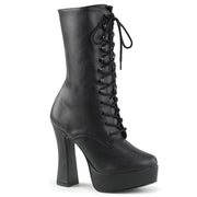Pleaser ELECTRA-1020 Platform Ankle Boot (Black Faux Leather/Black Matte)