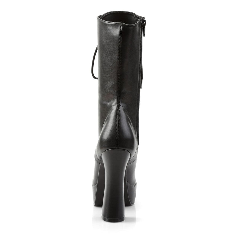 Pleaser ELECTRA-1020 Platform Ankle Boot (Black Faux Leather/Black Matte)