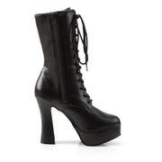 Pleaser ELECTRA-1020 Platform Ankle Boot (Black Faux Leather/Black Matte)