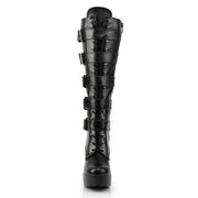 Pleaser ELECTRA-2042 Platform Knee High Boot (Black Faux Leather)