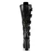 Pleaser ELECTRA-2042 Platform Knee High Boot (Black Faux Leather)