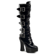 Pleaser ELECTRA-2042 Platform Knee High Boot (Black Patent)