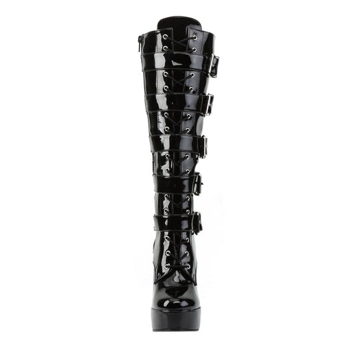Pleaser ELECTRA-2042 Platform Knee High Boot (Black Patent)