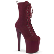 Pleaser ENCHANT-1040 Platform Ankle Boot (Burgundy Faux Suede/Burgundy Matte) 5