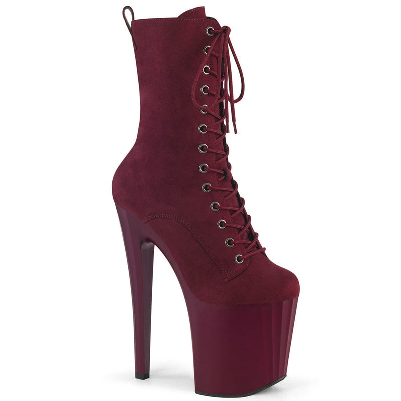 Pleaser ENCHANT-1040 Platform Ankle Boot (Burgundy Faux Suede/Burgundy Matte) 5