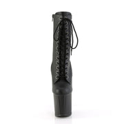 Pleaser ENCHANT-1040PK Platform Ankle Boot (Black Faux Le/Black Matte)