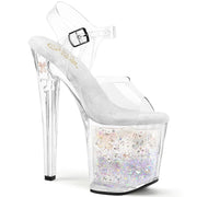Pleaser ENCHANT-708AQUA-02 Platform Sandal (Clear/Clear-Silver) 5
