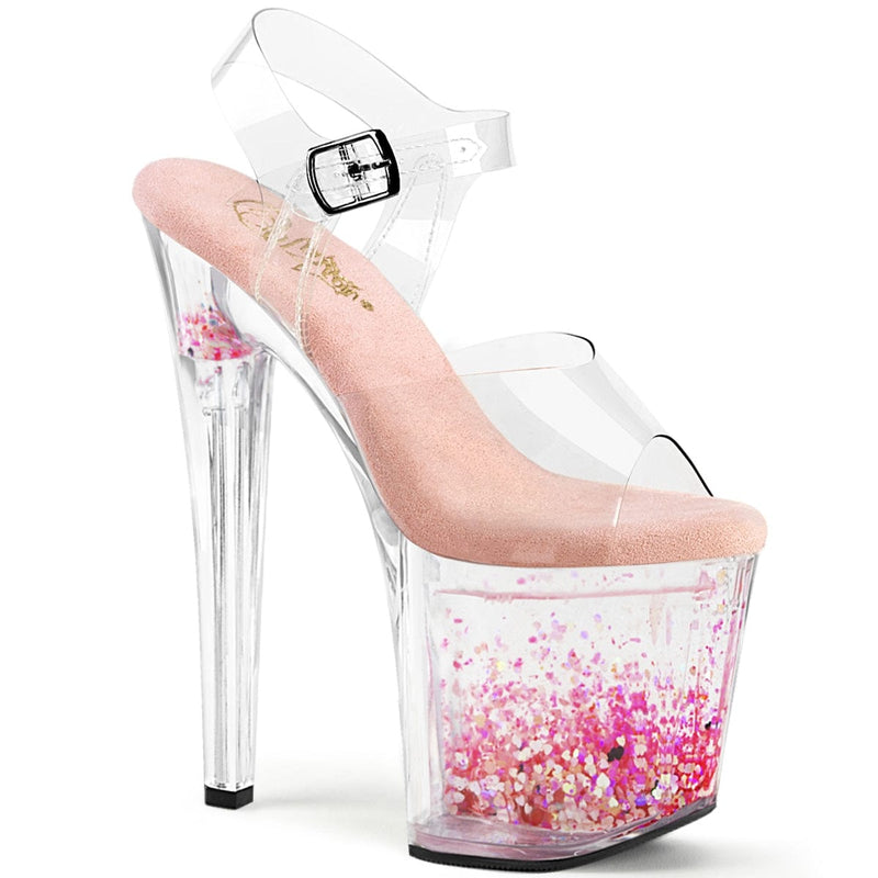 Pleaser ENCHANT-708AQUA-03 Platform Sandal (Clear/Clear-Baby Pink) 5